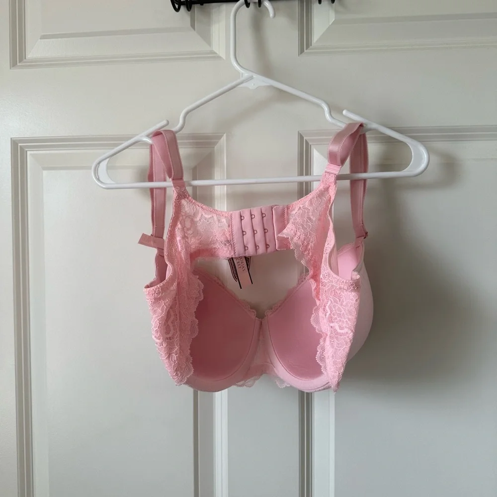 Victoria Secret Dream Angles Pink Smooth & Lace Lined Demi Push-Up Bra Size 40D - Picture 2 of 8